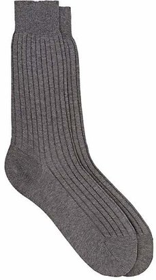 Barneys New York Men's Rib-Knit Mid-Calf Socks - Gray