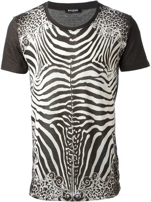 Balmain zebra print T-shirt