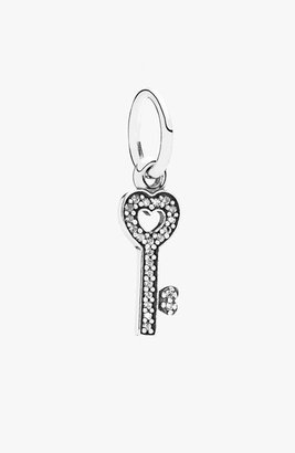 Pandora Women's 'Symbol of Trust' Pave Key Dangle Charm - Sterling Silver/ Clear Cz