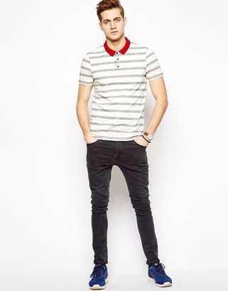 ASOS Polo With Stripe And Contrast Collar