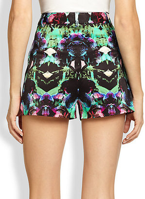 Milly Printed High-Waisted Shorts