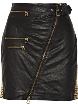 Balmain Pierre Studded leather skirt
