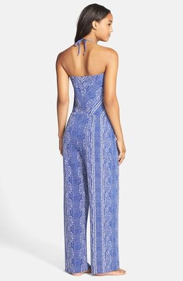 Robin Piccone Print Halter Jumpsuit Cover-Up