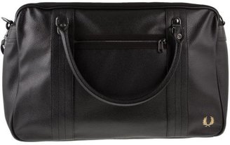 Fred Perry New Mens Black Scotch Grain Overnight Bag Pvc Bags Holdalls