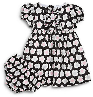 Hartstrings Infant Girl's Two-Piece Floral Sateen Dress & Diaper Cover Set