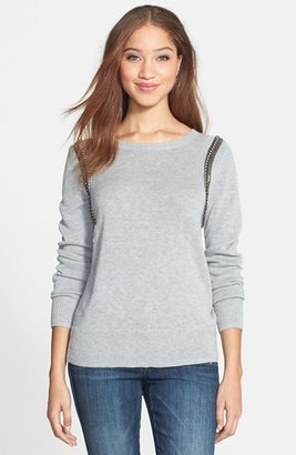 Halogen Studded Shoulder Sweater