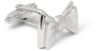 Lanvin Bow Tie Rhodium-Plated Cufflinks