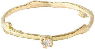 Alex Monroe 18ct Gold Diamond Fine Twig Ring