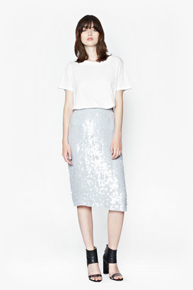 French Connection Winter Mist Sequinned Pencil Skirt