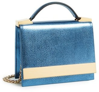 Brian Atwood 'Ava' Metallic Leather Top Handle Convertible Clutch