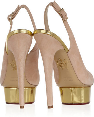 Charlotte Olympia The Dolly Suede Pumps - Blush