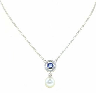 Finesse - White Pearl & Pave Surround Sapphire Cubic Zirconia Pendant