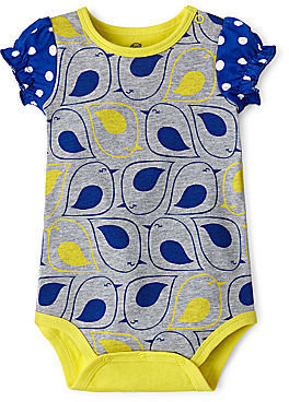 JCPenney Okie Dokie Long-Sleeve Mixed Print Knit Bodysuit - Girls newborn-9m