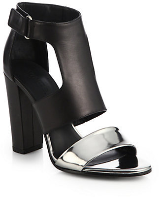 Vince Aretha Leather Cutout Ankle Boots