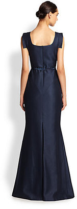 Black Halo Jackie O. Plated Crepe Gown