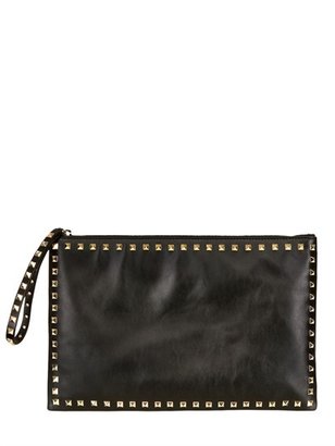 Valentino Large Rockstud Soft Leather Pouch