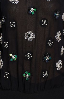 Milly Hand Beaded Chiffon Pullover