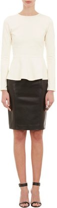 Barneys New York Women's Leather Pencil Skirt-Black