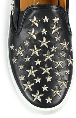 Jimmy Choo Demi Star-Studded Leather Slip-Ons