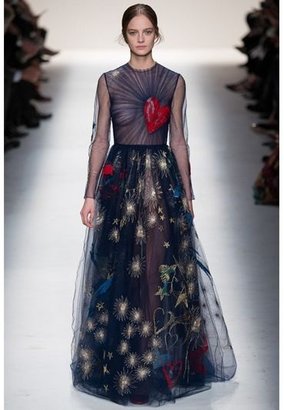 Valentino Embroidered Tulle Dress