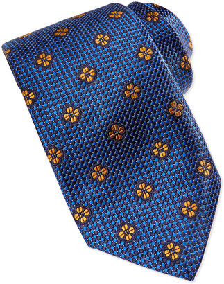 Robert Talbott Micro-Neat Floating Foulard Tie, Blue
