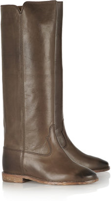 Etoile Isabel Marant Chess leather concealed wedge knee boots