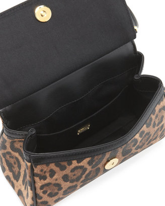 Dolce & Gabbana Miss Sicily Small Leopard-Print Satchel Bag