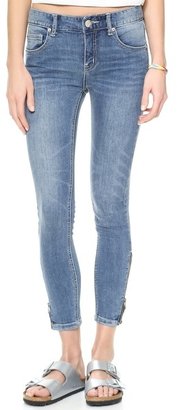 Free People High Rise Ankle Zip Jeans