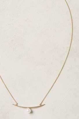 Anthropologie White/Space Pearl Arc Necklace