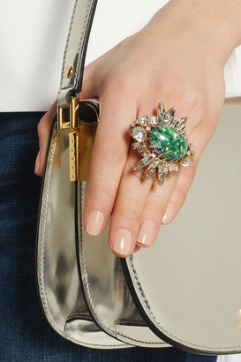 Swarovski Bijoux Heart Gold-plated, crystal and glass opal ring