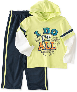 Kids Headquarters Little Boys' 2-Piece All Sport Hooded Tee & Pants Set