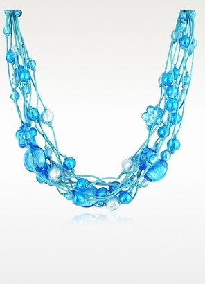 Murano Antica Murrina Cancun Glass Beads & Flowers Multi-strand Necklace