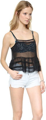 Free People Square Neck Ruffle Cami