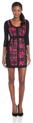 Plenty by Tracy Reese Women's Mechanical Abstract Print Sexy Combo Shift Dress