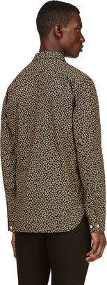 Paul Smith Red Ear Black & Beige Floral SHirt
