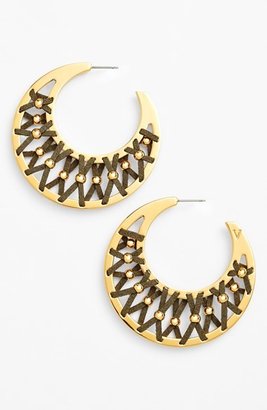 Vince Camuto 'Summer Warrior' Leather Laced Hoop Earrings