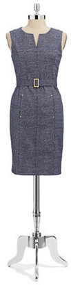Jones New York Collection Belted Split Seam Pocket Dress