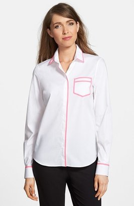 Pink Tartan Trompe l'Oeil Stretch Cotton Shirt