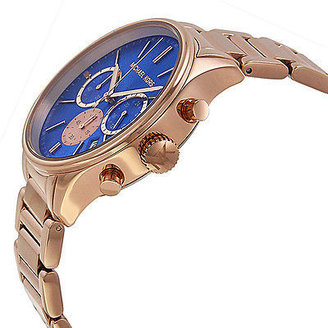 Michael Kors Chronograph Blue Dial Rose Gold-tone Mens Watch MK5911