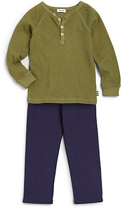 Splendid Toddler's & Little Boy's Two-Piece Thermal Henley Top & Sweatpants Set