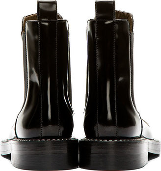 Marni Black Leather Gold Toe Chelsea Boots