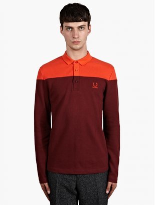 Fred Perry Men's Colour-Block Long-Sleeve Polo Shirt
