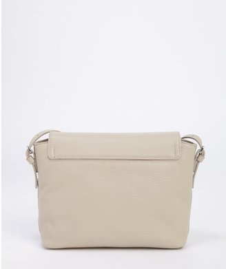 Furla Beige Leather Fold-Over Crossbody Bag