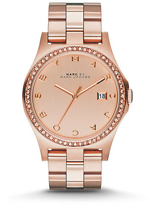 Marc by Marc Jacobs Henry Glitz Rose Goldtone IP Stainless Steel Bracelet Watch