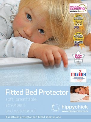BabyCentre Hippychick Fitted Bed Protector - White - Double Bed