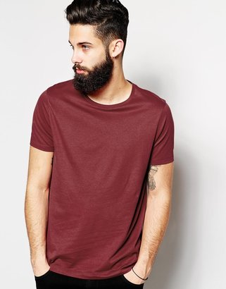 ASOS Slim Fit T-Shirt With Crew Neck - Ruby wine
