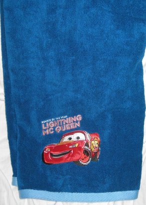 Disney Pixar Cars Deluxe Blue Beach Bath Towel Embroidery Applique 27x50in