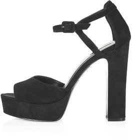 Topshop Womens LENA Suede Platform Sandals - Black