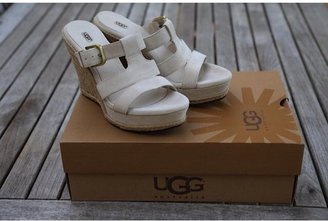 UGG White Leather Sandals