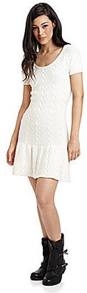 Sam Edelman Cable Fit-and-Flare Sweater Dress